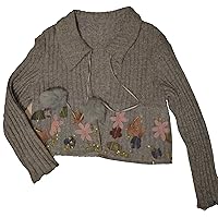 Blue Cardigan with Pompom, Flower additions and Collar from Austria