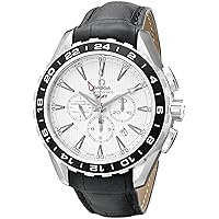 Omega Men's 231.13.44.52.04.001 Aqua Terra Automatic Stainless Steel Watch with Black Leather Band