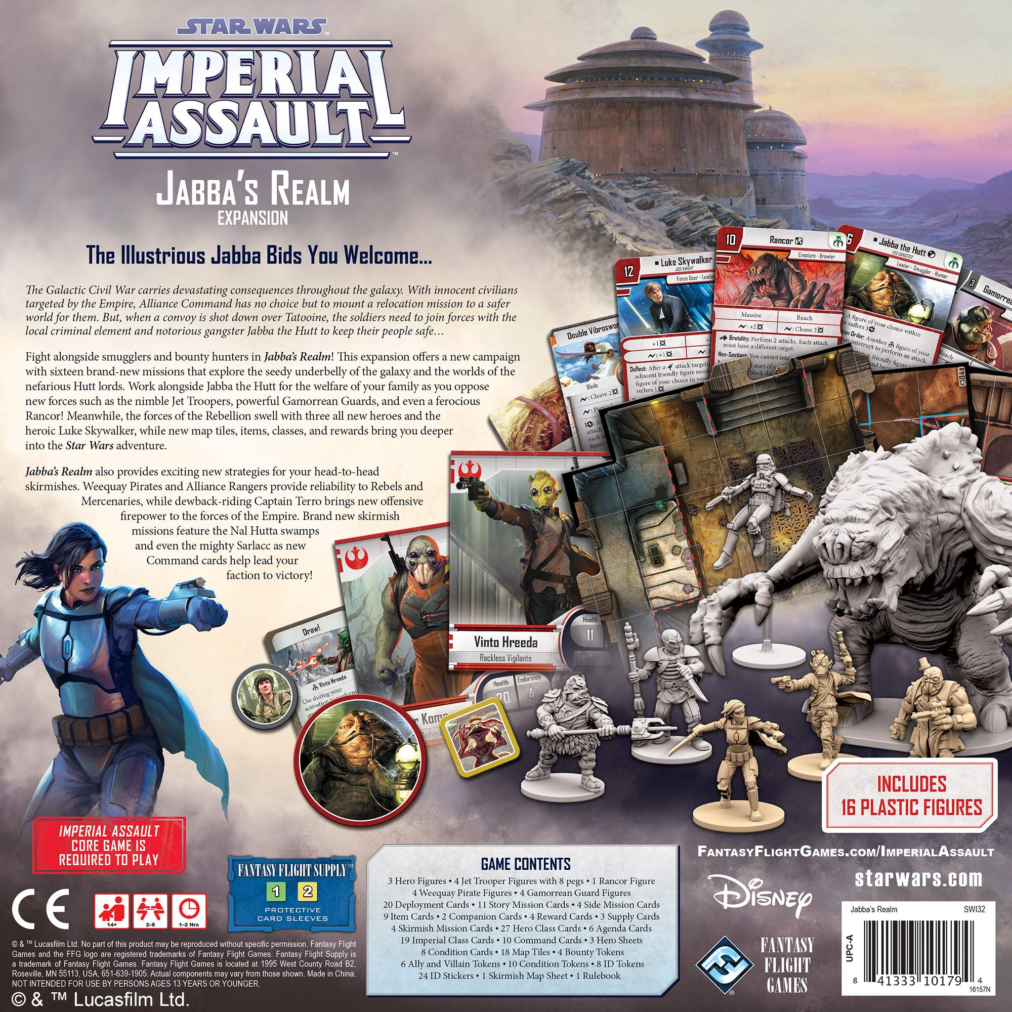 Star Wars Imperial Assault Board Game Jabba's Realm EXPANSION - Epic Sci-Fi Miniatures Strategy Game for Kids and Adults, Ages 14+, 1-5 Players, 1-2 Hour Playtime, Made by Fantasy Flight Games