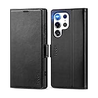 TUCCH Wallet Case for Galaxy S24 Ultra, [TPU Shockproof Interior Case] Kickstand [RFID Blocking] Card Slot, Magnetic PU Leather Folio Cover Compatible with Galaxy S24 Ultra 5G 6.8-Inch 2024, Black
