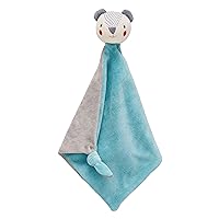 Petit Collage Organic Cotton Baby Blanket, Blue Bear - 100% Organic Soft Cotton, Cuddly Toy, 14.25” x 18”, Newborn to Toddler