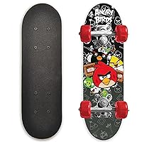 Kids Beginner Micro Mini Skateboard from Angry Birds - Learn Skateboarding in Style - Mini Wooden Cruiser Board with Cool Graphics for Boys & Girls 3-5 Years - 17” Deck, 54mm Wheels, Lightweight - Safe & Durable