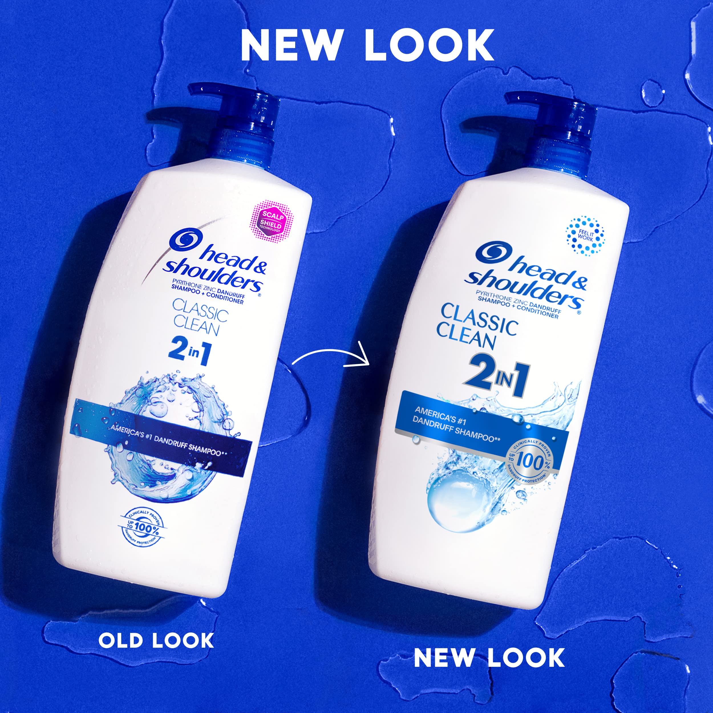 Head and Shoulders Shampoo and Conditioner 2 in 1, Anti Dandruff Treatment & Scalp Care, Classic Clean Scent, for All Hair Types including Color Treated, Curly or Textured Hair, 32.1 fl oz, Twin Pack