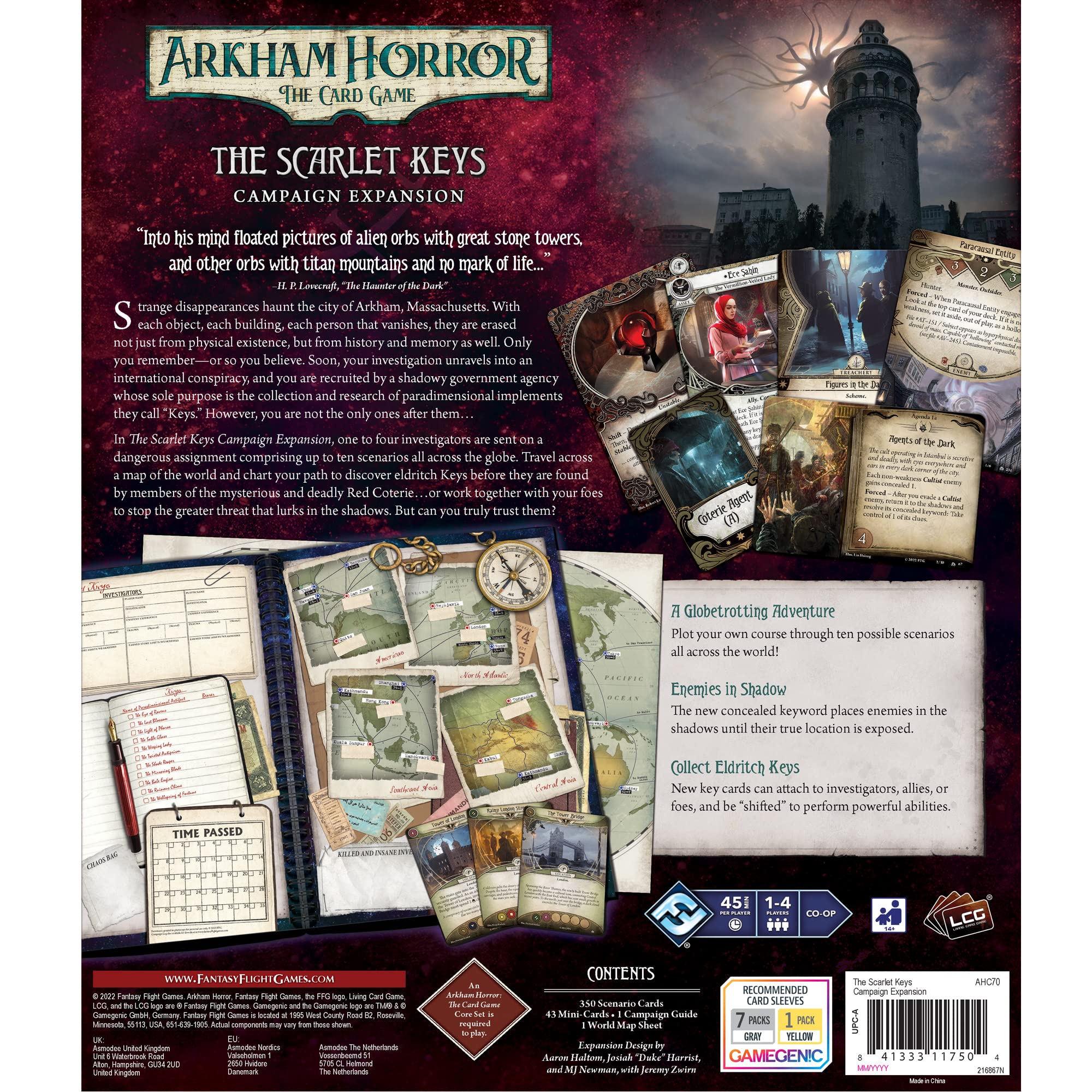 Fantasy Flight Games Arkham Horror The Card Game The Scarlet Keys Expansion | Horror Game | Mystery Game | Cooperative Card Game | Ages 14+ | 1-4 Players | Avg. Playtime 1-4 Hours | Made
