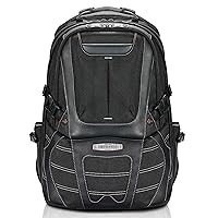EVERKI Concept 2 Premium Business Professional 17.3-Inch Men Laptop Backpack, Ballistic Nylon and Leather, Travel Friendly (EKP133B),Black