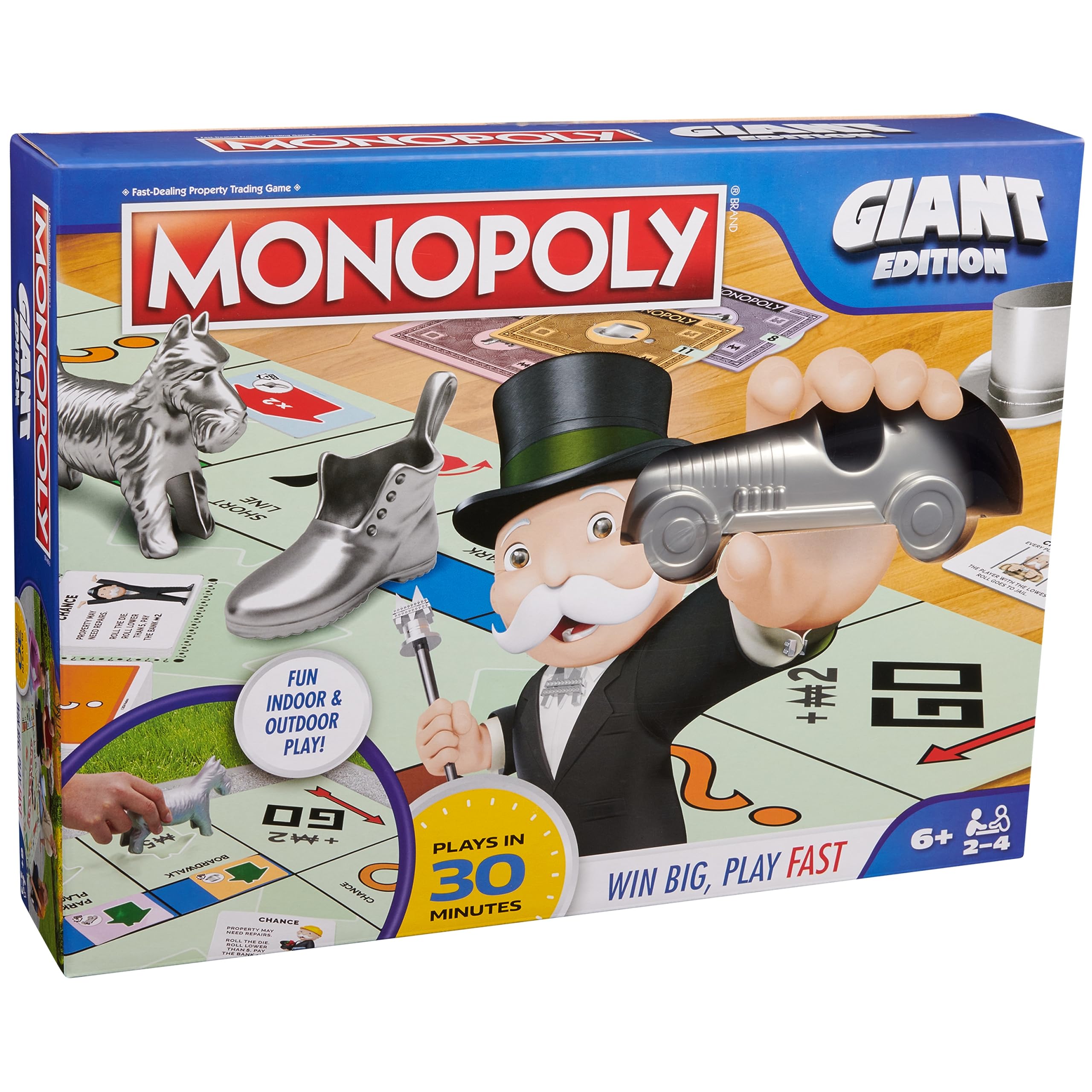 Monopoly Board Game Giant Edition Game for Kids | Family Board Game | Outdoor Games | Kids Games with Massive Board, Cards, Tokens, for Kids Ages 6+