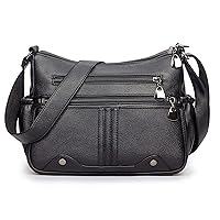 Women Soft PU Leather Shoulder Handbag Multi Pocket Crossbody Bag Ladies Medium Roomy Purses Fashion Tote Top Handle Satchel