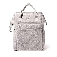 Baggallini Soho Backpack - Travel Laptop Backpack for Women - Lightweight Water-Resistant Luggage Bag, Heather Grey Neoprene