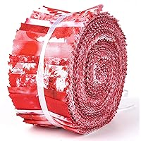 Soimoi 40Pcs Tie Dye Print Cotton Precut Fabrics for Quilting Craft Strips 2.5x42inches Jelly Roll - Red