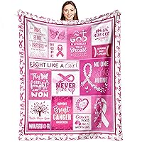 Breast Cancer Gifts for Women, Breast Cancer Survivor Gifts for Women, Breast Cancer Gift, Pink Ribbon Breast Cancer Awareness Accessories, Breast Cancer Throw Blanket 60