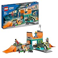 LEGO 60364 City Urban Skatepark, with BMX Bike, Skateboard, Scooter, Inline Skates and 4 Minifigures to Make Stunts, Toy for Children from 6 Years, Set 2023