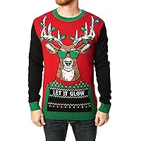 Light Up Ugly Christmas Sweater with LEDs - Snug Fit, Motion Activated Light Up Ugly Sweater Designs.