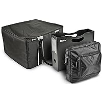 AutoExec AUE14006 File Tote Organizer Black with Hanging File Holder and Tablet Case