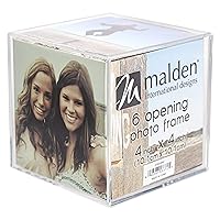 Malden International Designs Acrylic Photo Cube, 6 Option, 6-4x4, Clear