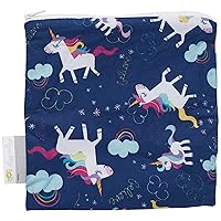 Itzy Ritzy Reusable Snack Bag – 7” x 7” BPA-Free Snack Bag is Food Safe, Washable and Ideal for Storing Snacks, Pacifiers, Electronics and Makeup in a Diaper Bag, Purse or Travel Bag, Unicorn Dreams