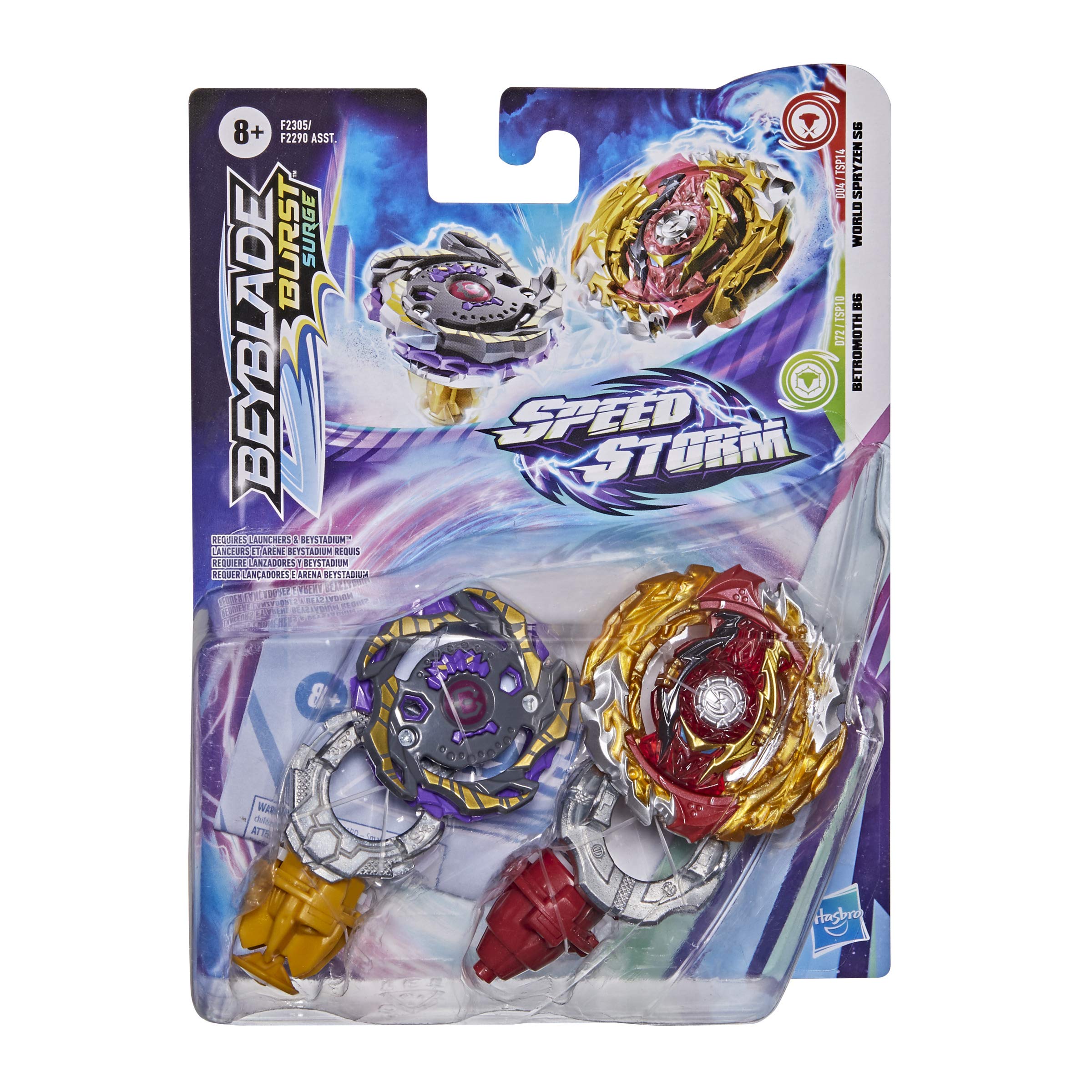 BEYBLADE Burst Surge Speedstorm World Spryzen S6 and Betromoth B6 Spinning Top Dual Pack - 2 Battling Game Top Toy for Kids Ages 8 and Up