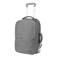 J WORLD NEW YORK Rover Carry-On Backpack w/Wheels. Rolling Laptop, Grey, One Size
