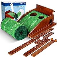 Golf Putting Mat for Indoor, Putting Green Training Equipment with Ball Return, Mini Golf Practice Training Aid for Home and Office, Golf Gifts for Christmas Thanksgiving Day