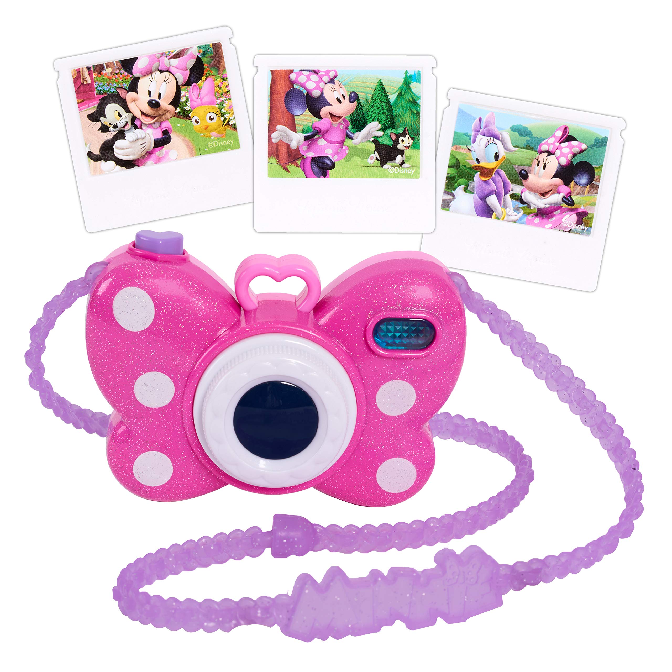 Disney Junior Minnie Mouse Picture Perfect Camera, Lights and Realistic Sounds Pretend Play Toy Camera for 3 Year Old Girls, by Just Play
