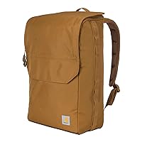 Carhartt 21L Top-Load Backpack, Water Resistant Coated Canvas Base with Laptop Sleave, Brown, One Size
