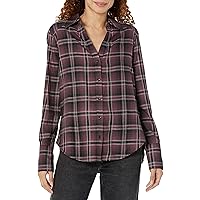 PAIGE Women's Davlyn Shirt Button Up Oversized Boyfriend Fit in Raspberry Mousse