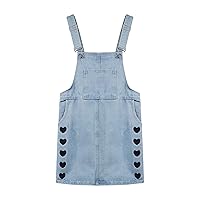 KIDSCOOL SPACE Girls Overall Dress,Simple Design Casual Jeans Jumpsuit