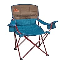 Kelty Deluxe Lounge Chair – Folding Outdoor Camp Chair, Insulated Cupholders, Customized Recline, Steel Frame, Padded Roll Storage, 2024 (Deep Lake)