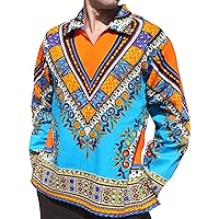 RaanPahMuang Wide European Poets Collar Long Sleeve Shirt Dashiki Heart Print