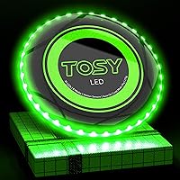 TOSY Flying Disc - 16 Million Color RGB or 36 or 360 LEDs, Extremely Bright, Smart Modes, Auto Light Up, Rechargeable, Birthday Gift, Easter Basket Stuffers for Men/Boys/Teens/Kids, 175g Frisbee