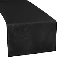 Black Polyester Hemmed Table Runner - 13