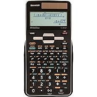 Sharp EL-W516TBSL 16-Digit Advanced Scientific Calculator with WriteView 4 Line Display, Battery and Solar Hybrid Powered LCD Display, Black & White, Black and Silver, Model Number: ELW516TBSL, Large