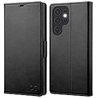 OCASE Compatible with Galaxy S22 Ultra 5G Wallet Case, PU Leather Flip Folio Case with Card Holders RFID Blocking Kickstand [Shockproof TPU Inner Shell] Phone Cover 6.8 Inch (2022) - Black