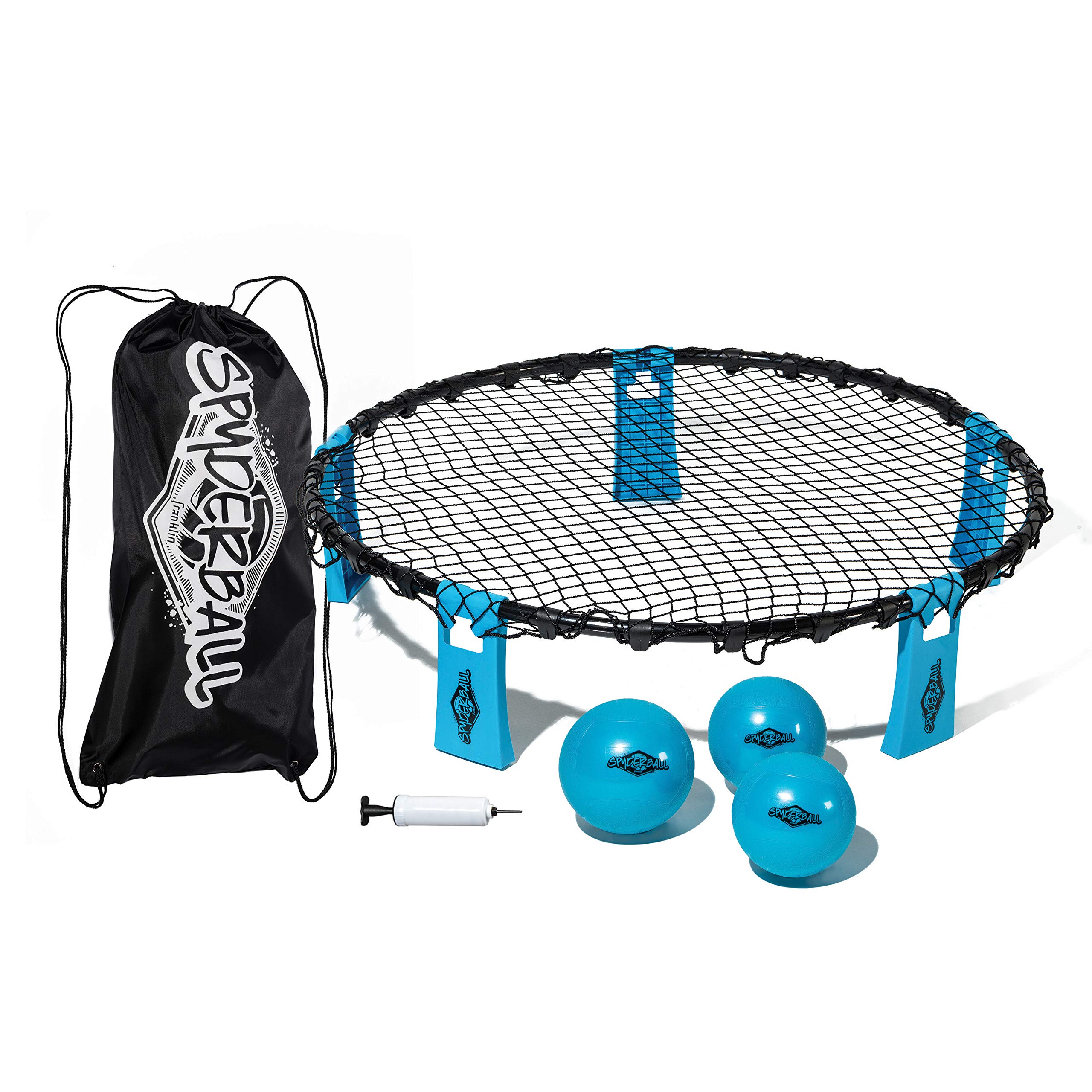 Franklin Sports Spyderball Game Set - Includes 3 Balls, Carrying Case and Rules - Played Outdoors, Indoors, Yard, Lawn, Beach - Durable Tight Net