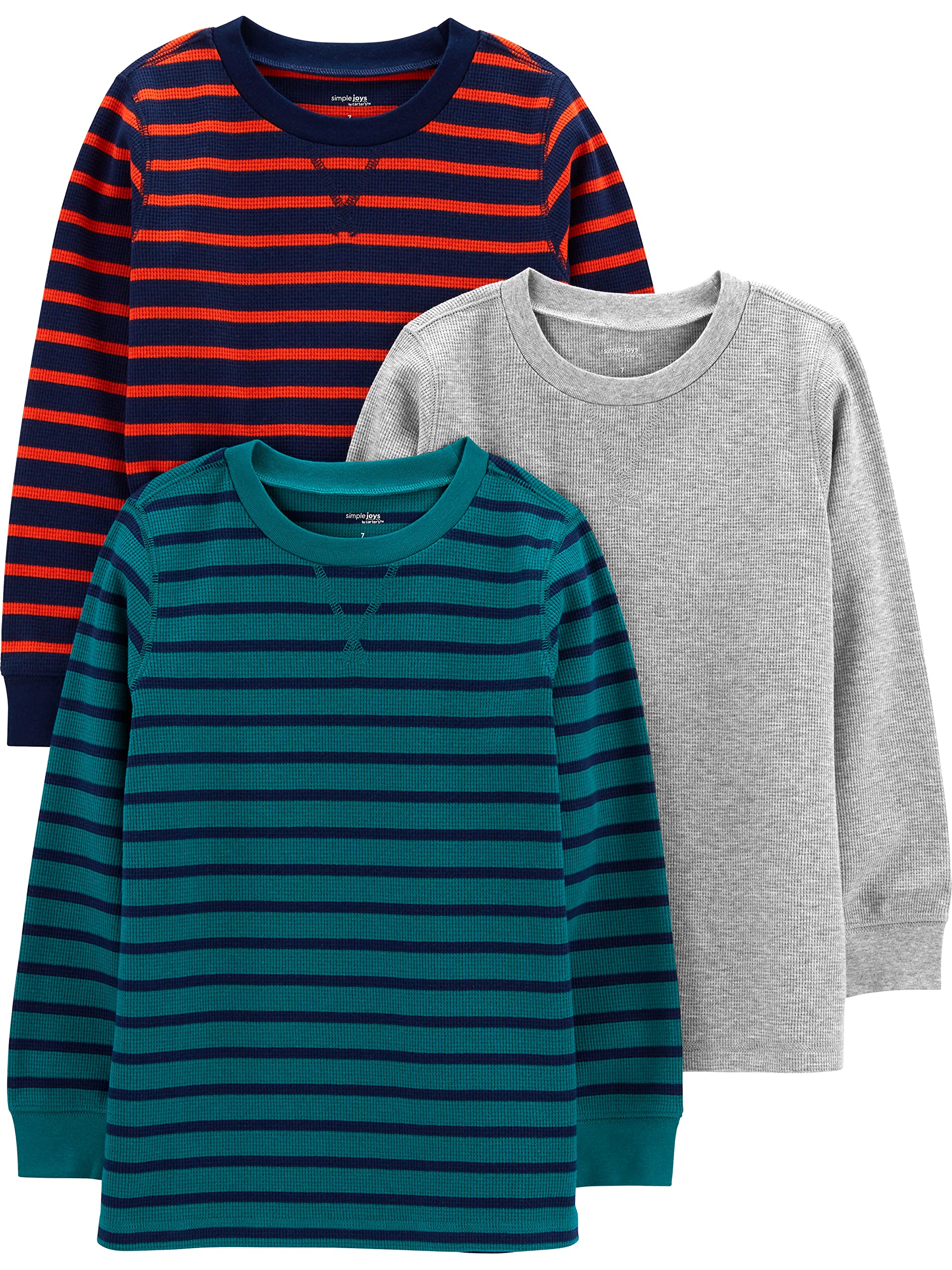Simple Joys by Carter's Boys' 3-Pack Thermal Long Sleeve Shirts