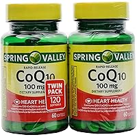 Spring Valley Co Q-10 100mg Heart Health Supplement, 120 Softgels