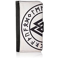 Valknut, runic circle, Odin Symbol Trinity Leather Case Flip Wallet Bag Apple iPhone 5 & 5S