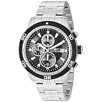 Invicta Men's Specialty Stainless Steel Quartz Watch with Stainless-Steel Strap, Silver, 22 (Model: 17439)