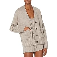 The Drop Women's Brigitte Chunky Button-Front Pocket Ribbed Cardigan
