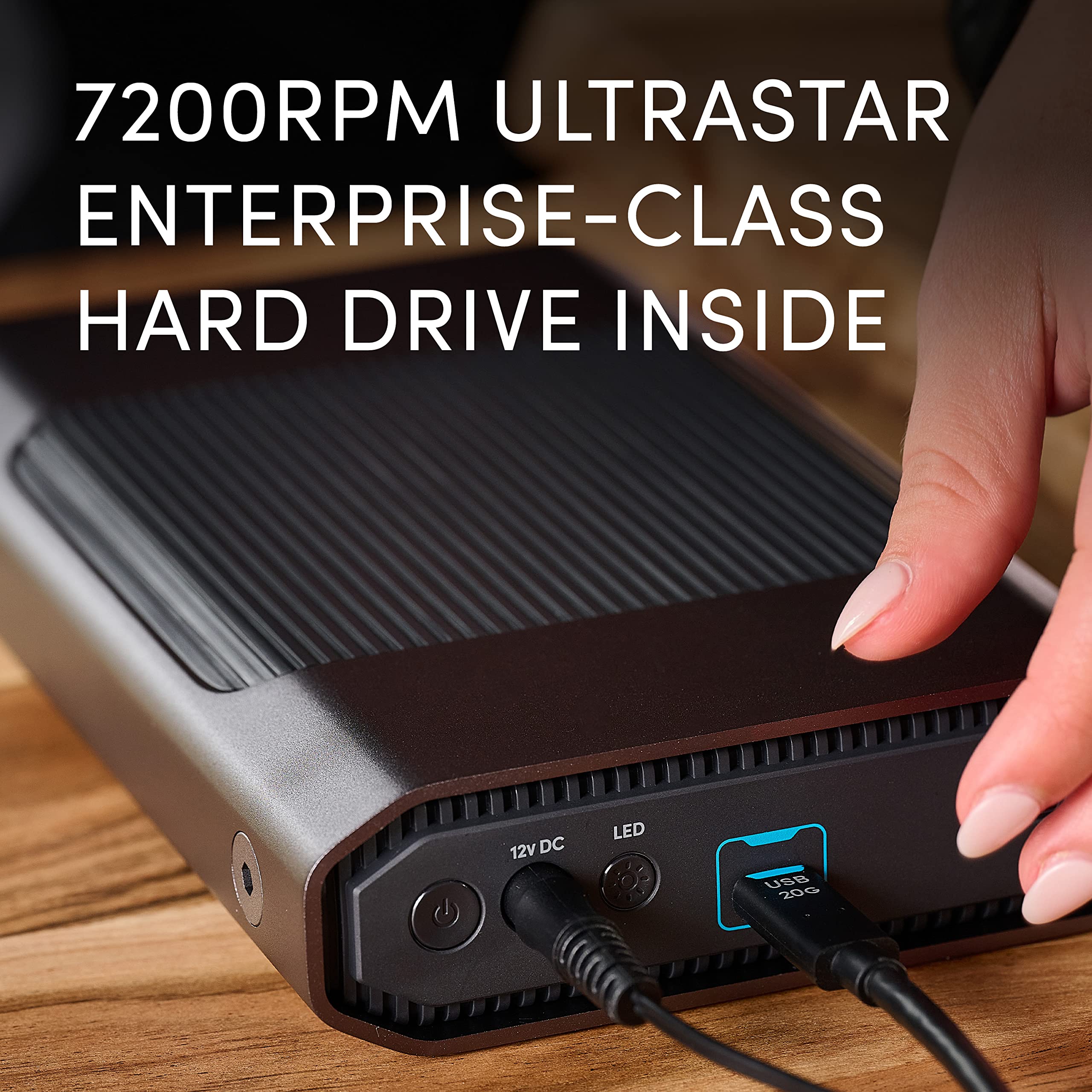 SanDisk Professional 22TB G-Drive Enterprise-Class External Desktop Hard Drive - 7200RPM Ultrastar HDD Inside, USB-C (10Gbps), USB 3.2 Gen 2, Mac Ready - SDPHF1A-022T-NBAAD, Dark Grey
