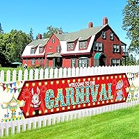KatchOn, XtraLarge Welcome To The Carnival Banner - 120x20 Inch | Carnival Theme Party Decorations | Circus Theme Party Decorations | Carnival Decorations for Event Outdoor | Circus Party Decorations