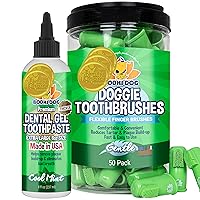 Bodhi Dog 50 Count Finger Toothbrushes + Dental Gel Bundle