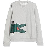 Lacoste Kids' Long Sleeve Large Croc Graphic Crewneck Sweatshirt
