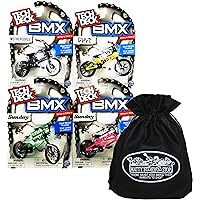 Tech Deck BMX Complete Gift Set Bundle with Matty's Toy Stop Storage Bag - 4 Pack (Assorted Series)