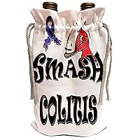 3dRose Blonde Designs Smash The Causes - Smash Colitis - Wine Bag (wbg_195951_1)