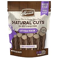 Merrick Natural Cuts Chicken Free Non Rawhide Small Dog Treats, Hard Texture Chew Sticks With Real Venison - 11 ct. Pouch