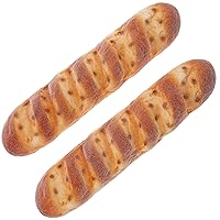 15 inch PU Fake Bread Model Artificial Simulation Baguette Dessert Food Realistic Bakery Decor for Kitchen Display Photography Prop - 2pcs