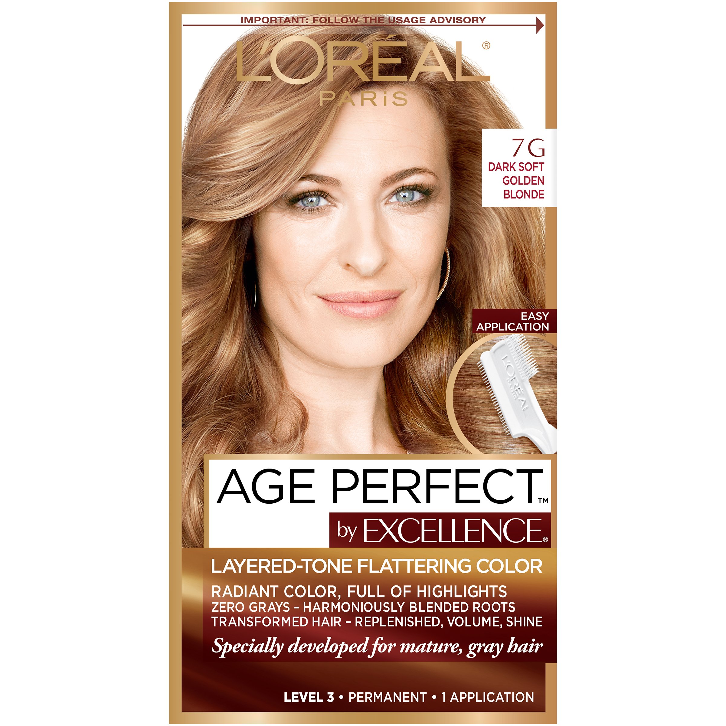 Buy L'Oreal Paris Age Perfect Permanent Hair Color, 7G Dark Natural Golden Blonde, 1 kit on Amazon USA genuine 2022 |  Fado