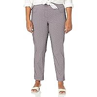 SLIM-SATION Women's Pull on 29 Inch Print Twill Ankle Pant
