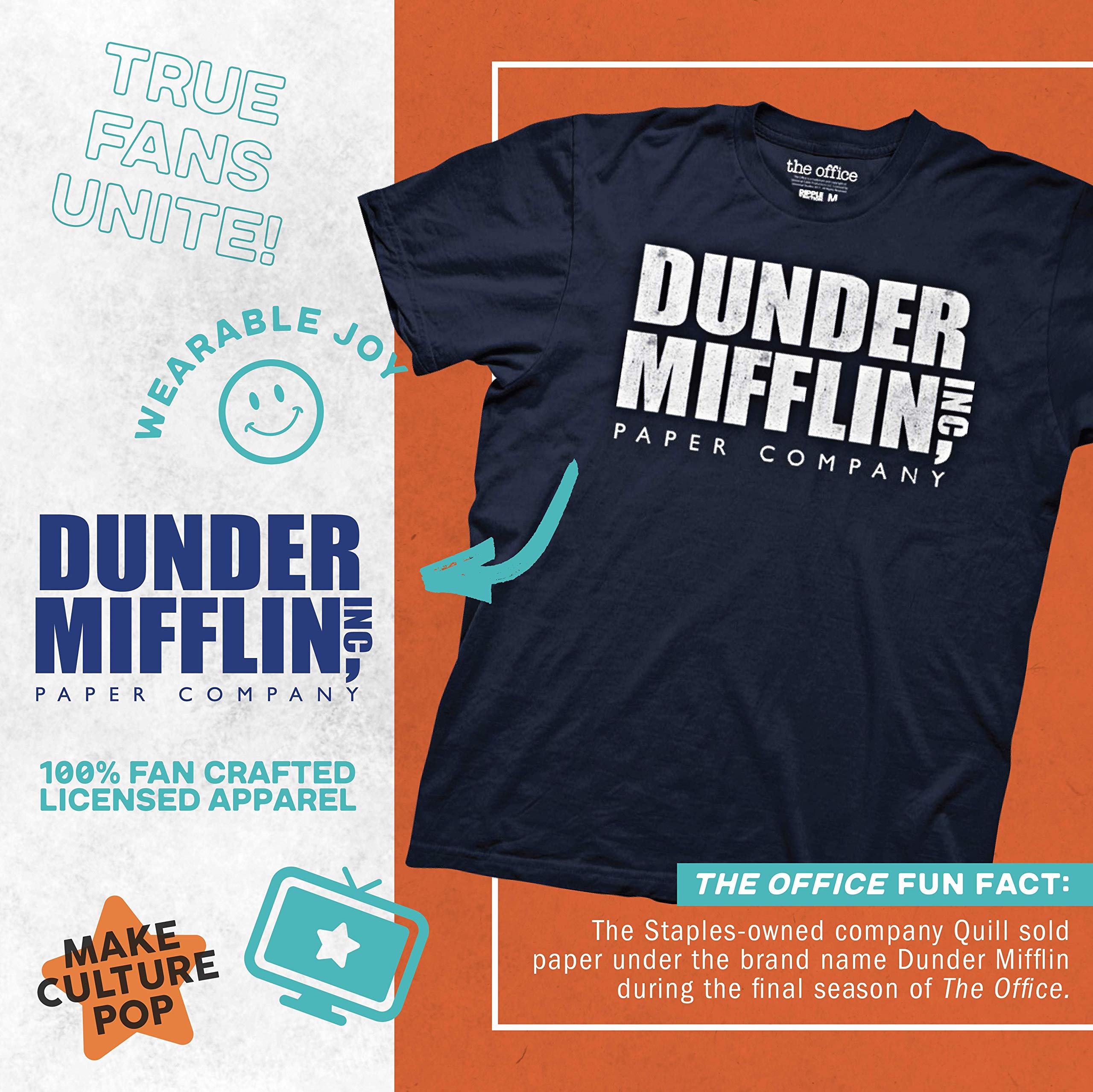 Ripple Junction The Office Men's Short Sleeve T-Shirt Dunder Mifflin Paper Company TV Sitcom Crew Neck Officially Licensed
