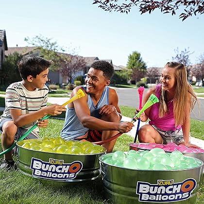 Bunch O Balloons Multi-Colored (10 Bunches) by ZURU, 350+ Rapid-Filling Self-Sealing Instant Water Balloons for Outdoor Family, Children Summer Fun - Total (100 Balloons) Colors May Vary
